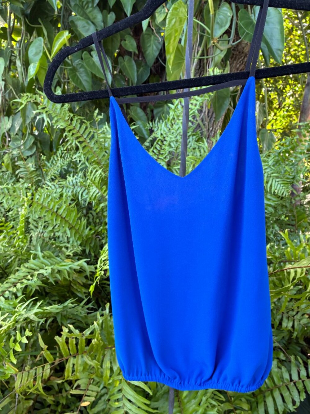 Women's Royal Blue Cross Back Strappy Cami Top